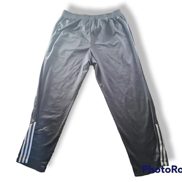 ADIDAS Grey Black White Climalite Snap Bottom Track Pants - Picture 3 of 3